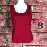 Escada Jacket Sweater Tank Set 44 14 Red Wool Silk Cashmere Collar Zipper Career