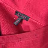 Escada Jacket Sweater Tank Set 44 14 Red Wool Silk Cashmere Collar Zipper Career