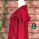 Escada Jacket Sweater Tank Set 44 14 Red Wool Silk Cashmere Collar Zipper Career